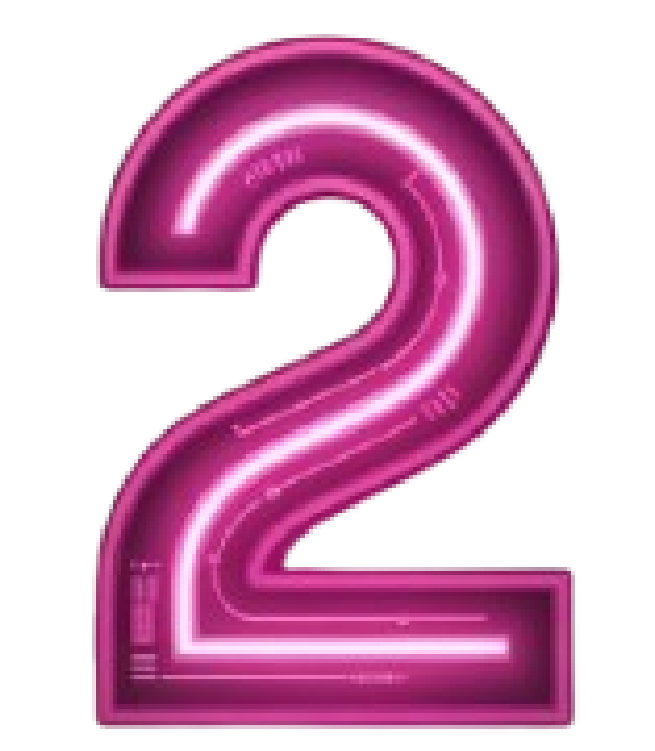 בלון מספר 2 ורוד מבריק. קישוט למסיבה, יום הולדת שנתיים, חגיגה. תמונה: Untitled-1-02.png